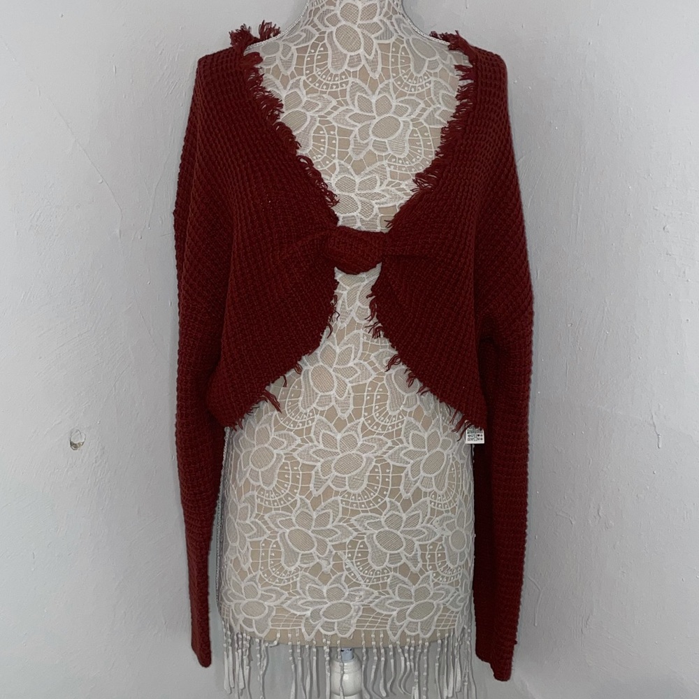 NWT Forever 21 large rust colored sweater crop top.